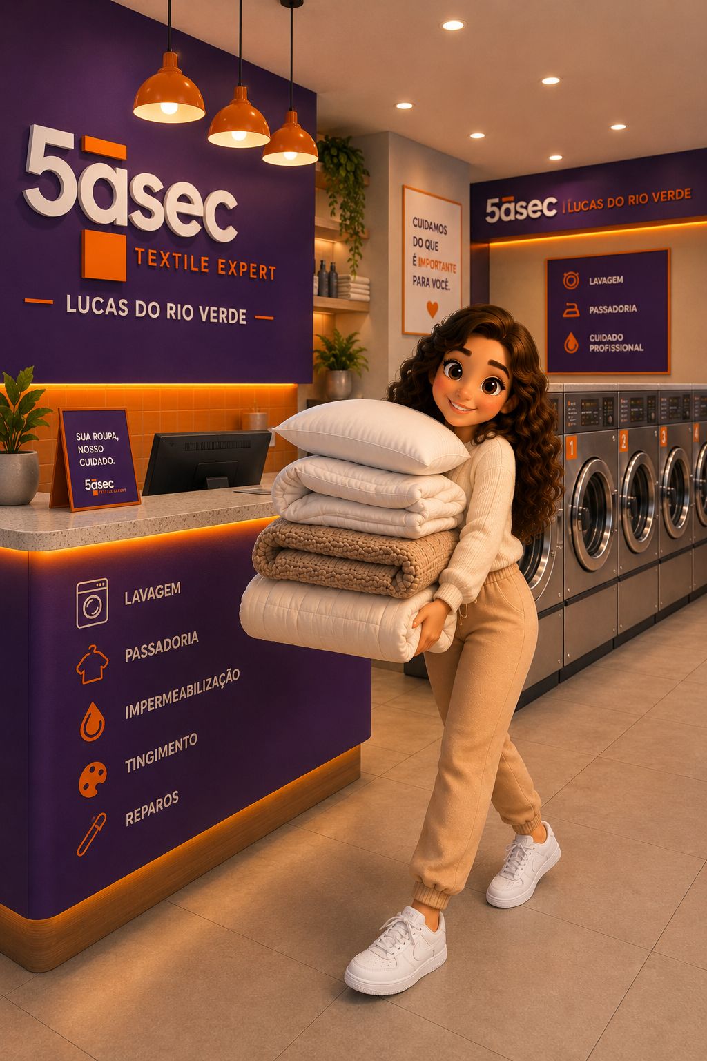 Roupa de cama recolhida na 5àsec para lavagem